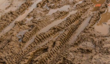 tyre track in mud