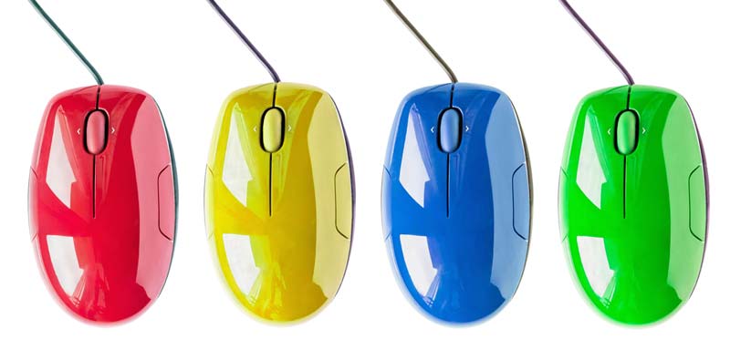 user testing concept represented by coloured mice