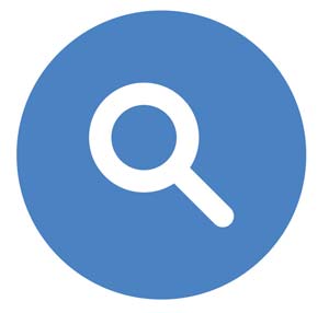 blue circular search icon
