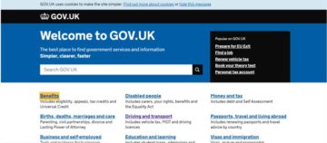 gov.uk website example of making the focus clear