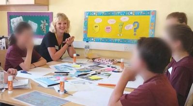 consultant running user research with primary school aged children