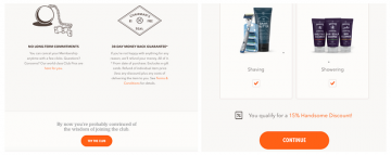 Two email examples from Dollar Shave Club