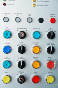 control panel with electric switches