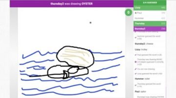 (alt="Online Pictionary drawing of an oyster")