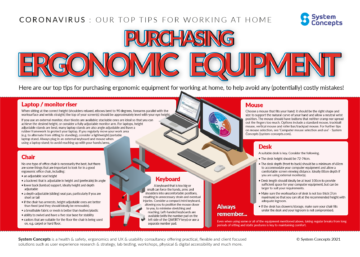 (alt="Infographic detailing tips on purchasing ergonomic equipment")