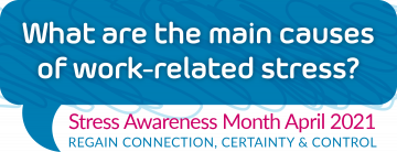 (alt="April is Stress Awareness month, What are the main causes of work related stress?")
