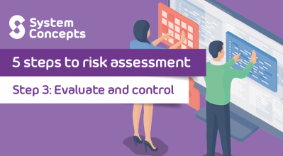 (alt="5 steps to risk assessment. Step 3 - Evaluate and control")