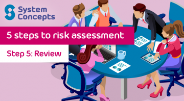 (alt="5 steps to risk assessment. Step 5 - Review")