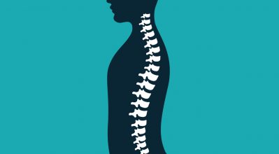 Side view of a silhouette of a person showing the natural curve of the spine