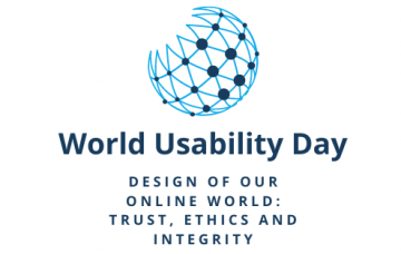 World Usability day logo with the words - Design of our online world: trust, ethics and integrity