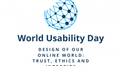 World Usability day logo with the words - Design of our online world: trust, ethics and integrity