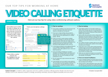 (alt="Working from home infographic, our top tips for video calling etiquette")