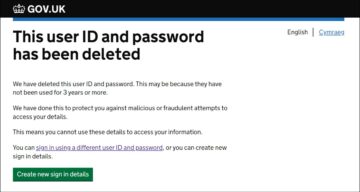 (alt=”Page from Government website explaining the deletion of an ID and password”)