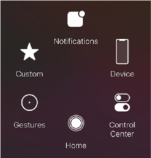 Apple assistive touch menu