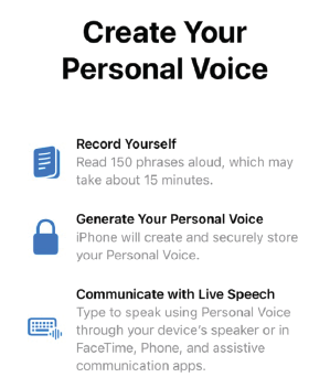 Apple Personal Voice screengrab