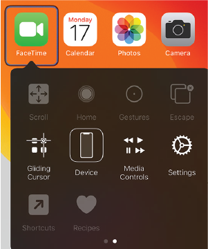 Apple iOS Switch Control menu options